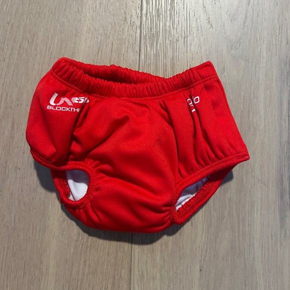 NWOT Speedo UV 50+ Red Sailboat Swim Diaper for Boys Size Small Summer ~ Beach! - Picture 2 of 5